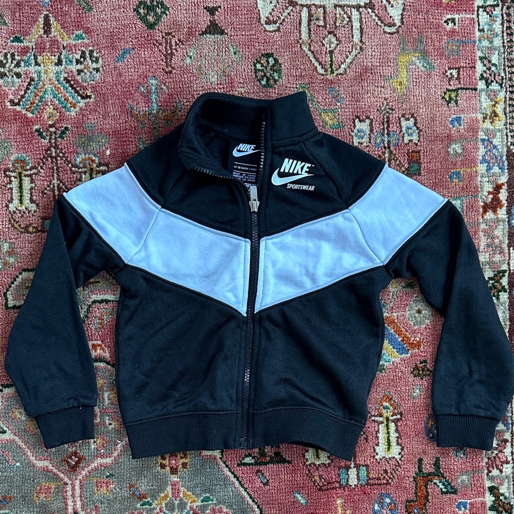 Nike Black and White Zip-Up Jacket